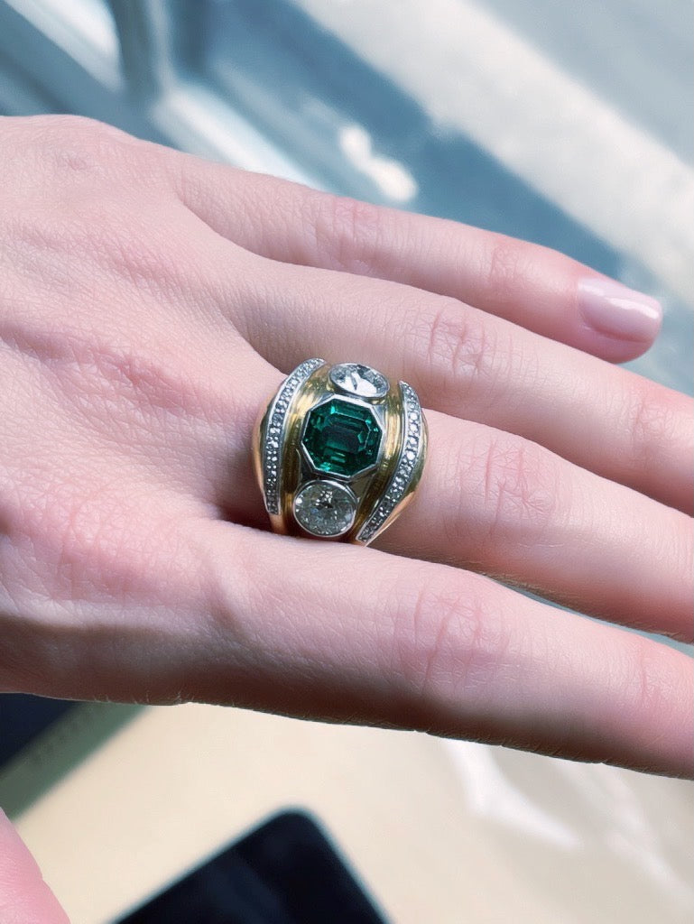Belperron Jewelry Emerald Diamond Ring