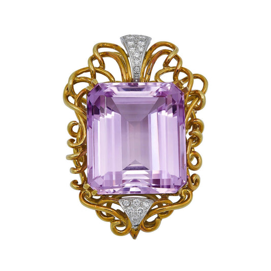 Henry Dunay Kunzite Diamond Brooch