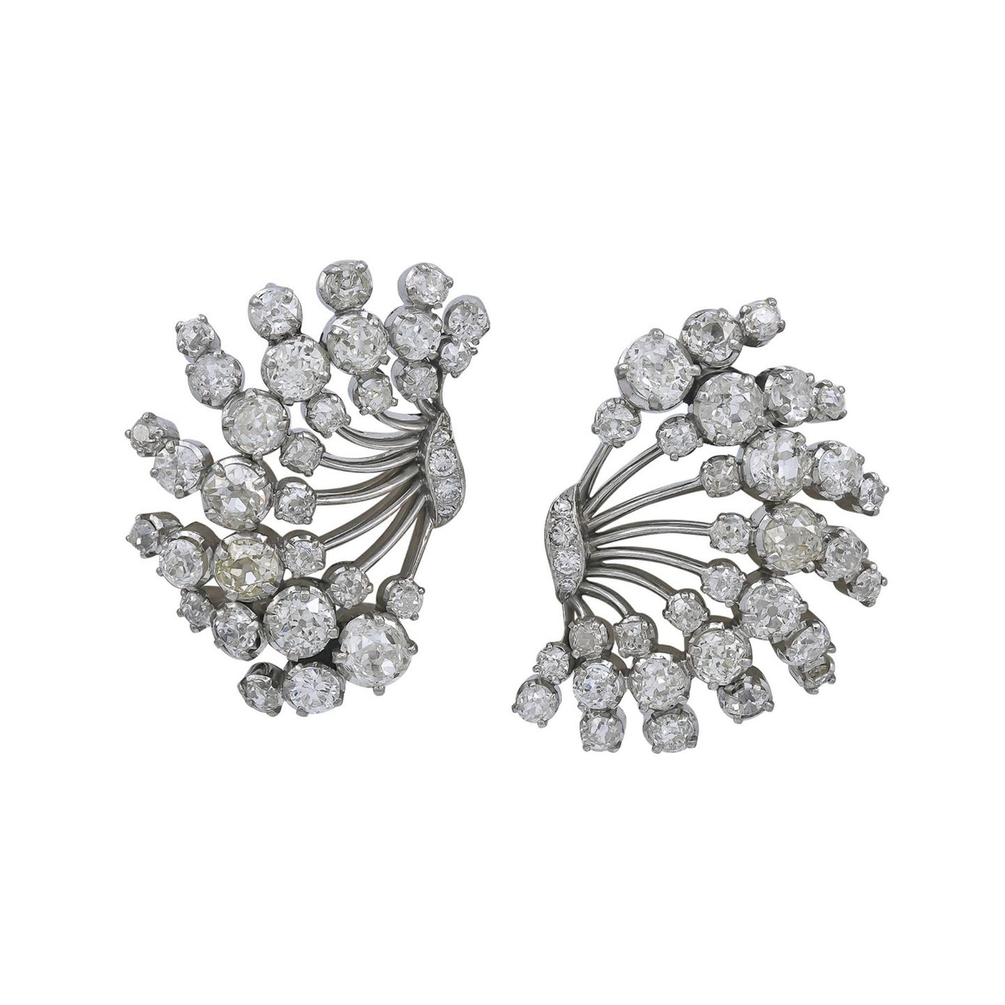 1950s Diamond Double Clip Brooch