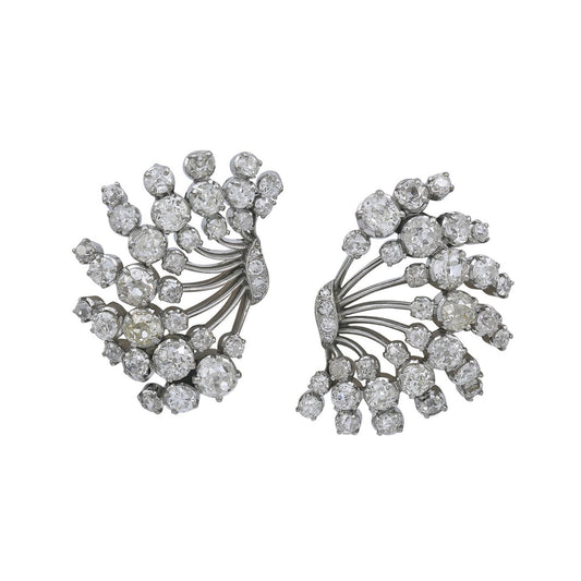 1950s Diamond Double Clip Brooch