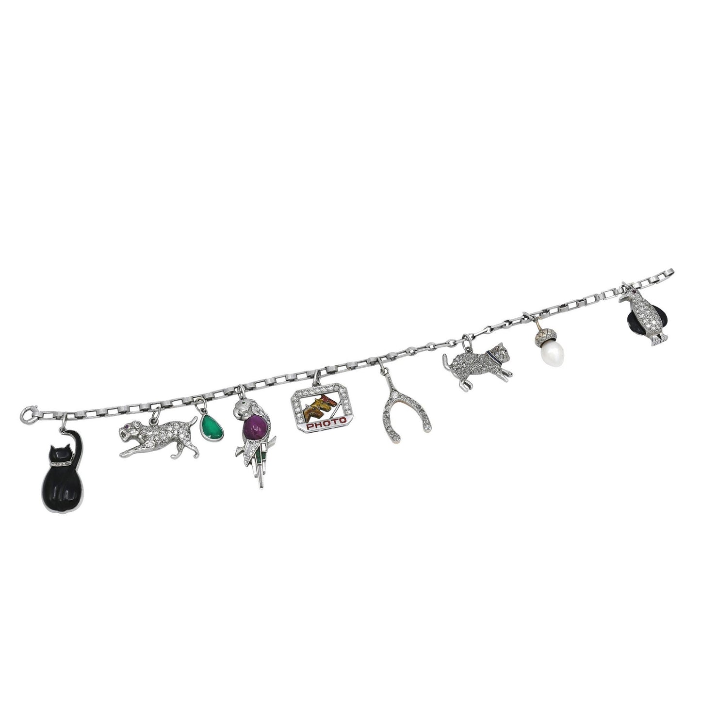 BLACK, STARR & FROST Art Deco Charm Bracelet