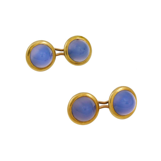 Antique French Blue Chalcedony Cufflinks