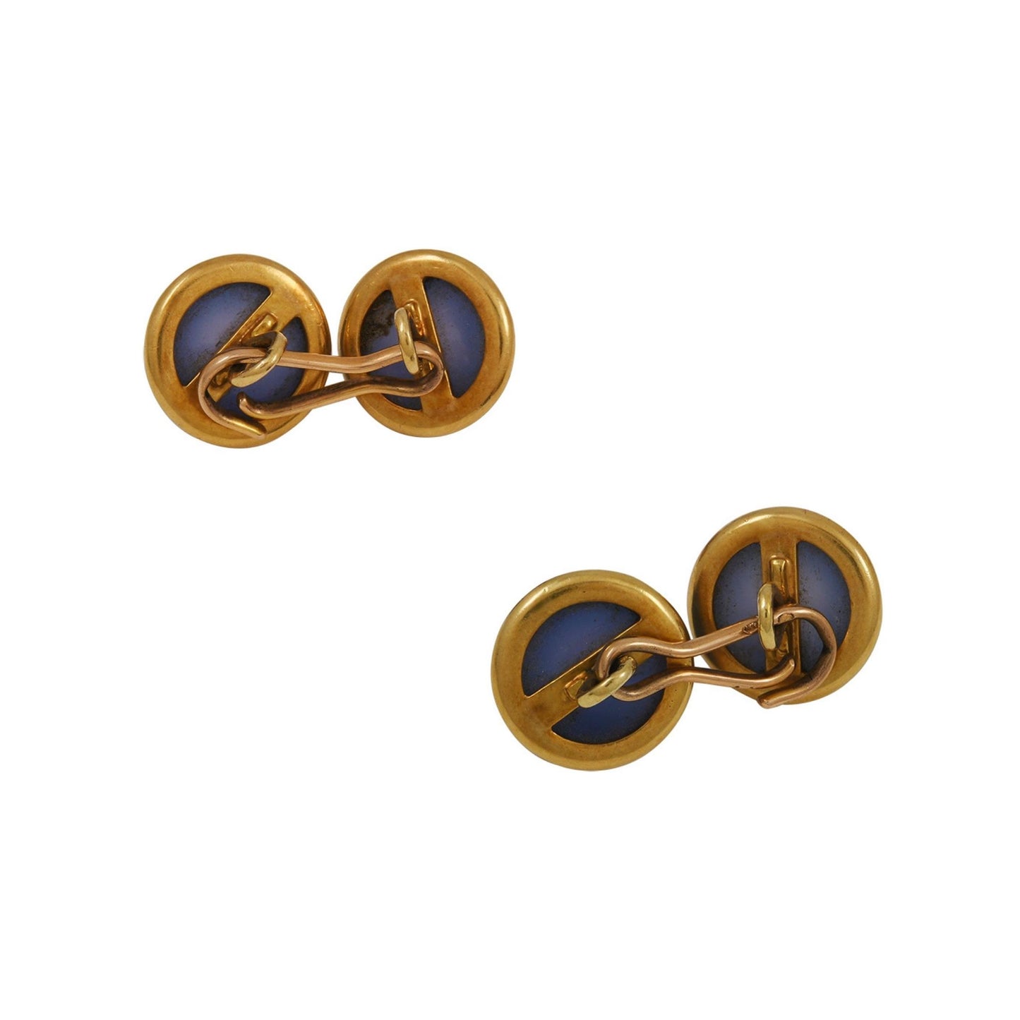 Antique French Blue Chalcedony Cufflinks