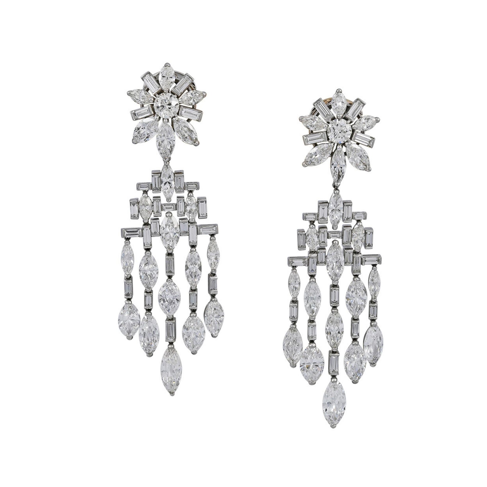 Important Diamond Pendant Earrings