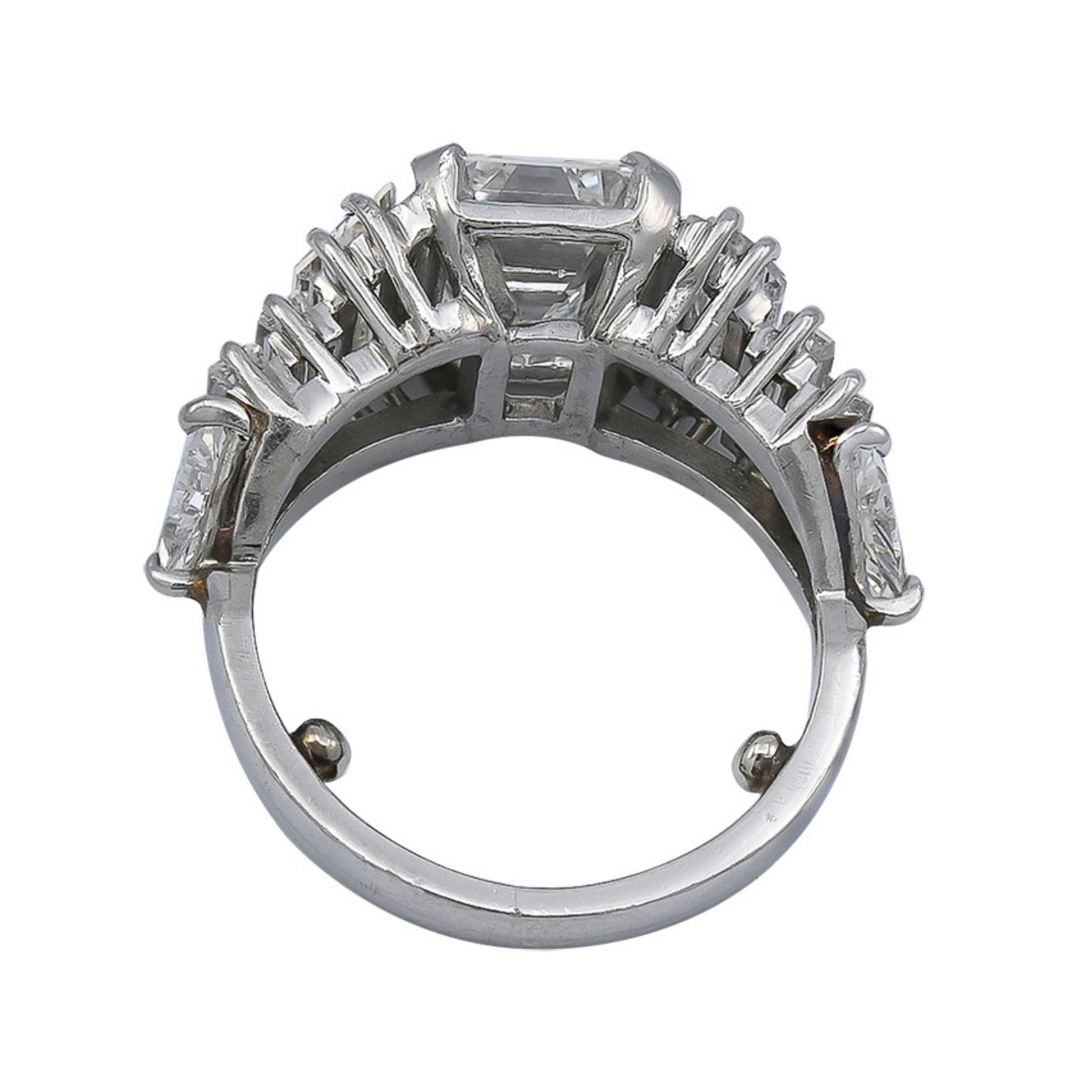 Rectangular Cut Diamond Engagement Ring