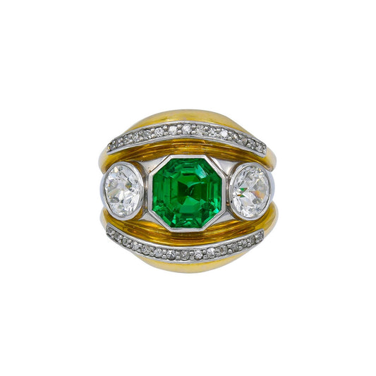 Belperron Jewelry Emerald Diamond Ring