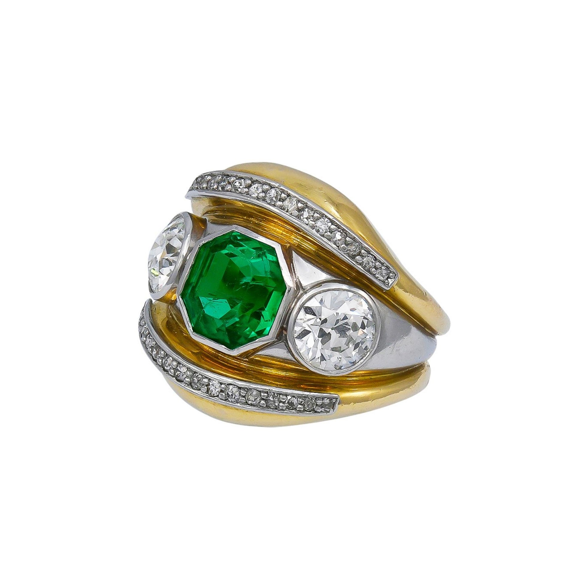 Belperron Jewelry Emerald Diamond Ring