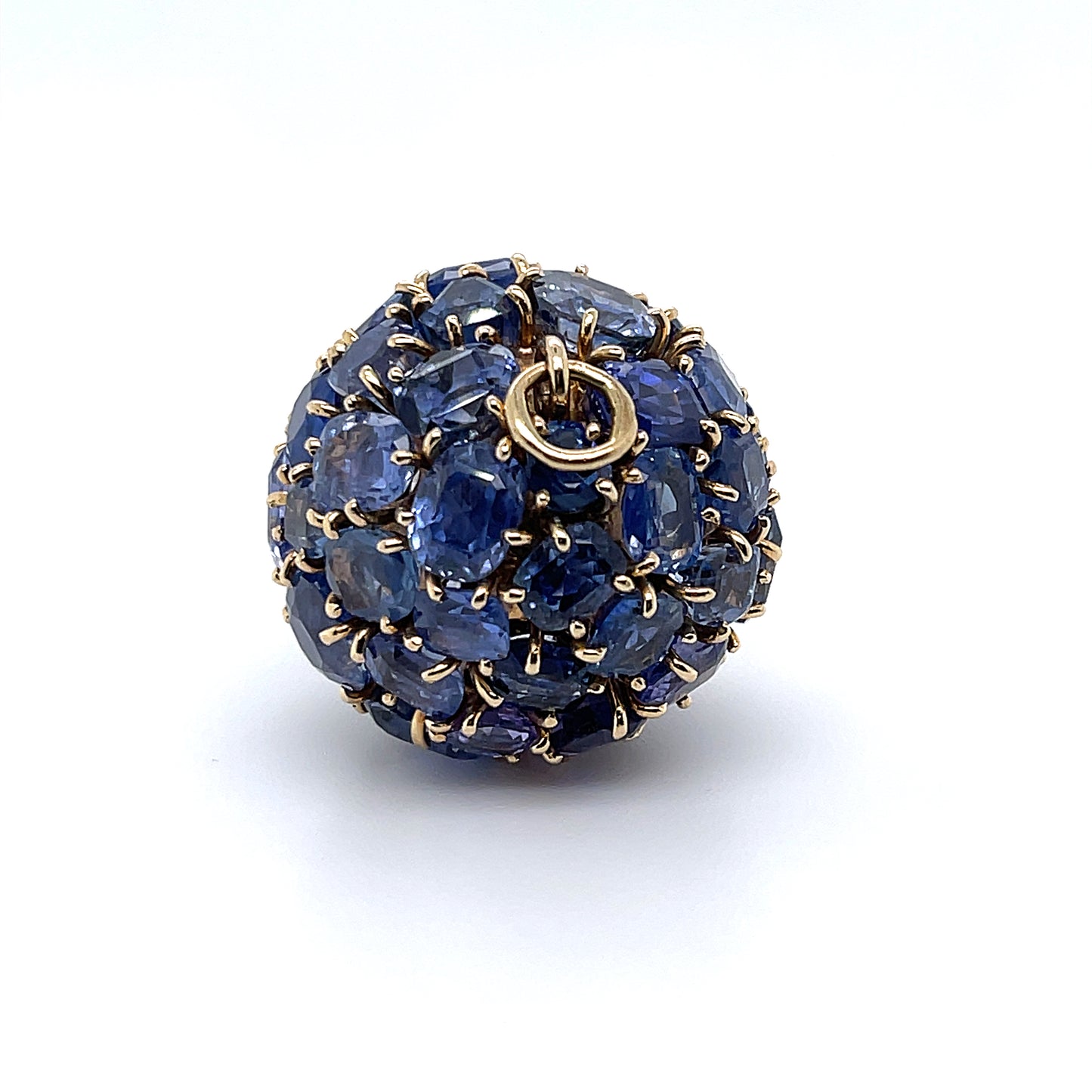 Gold, Sapphire & Purple Sapphire Ball Pendant