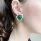 French Emerald Diamond Paisley Earrings