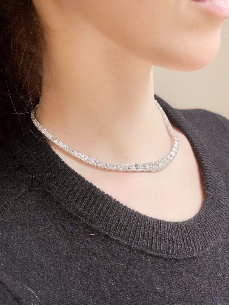 Elegant Platinum Diamond Necklace
