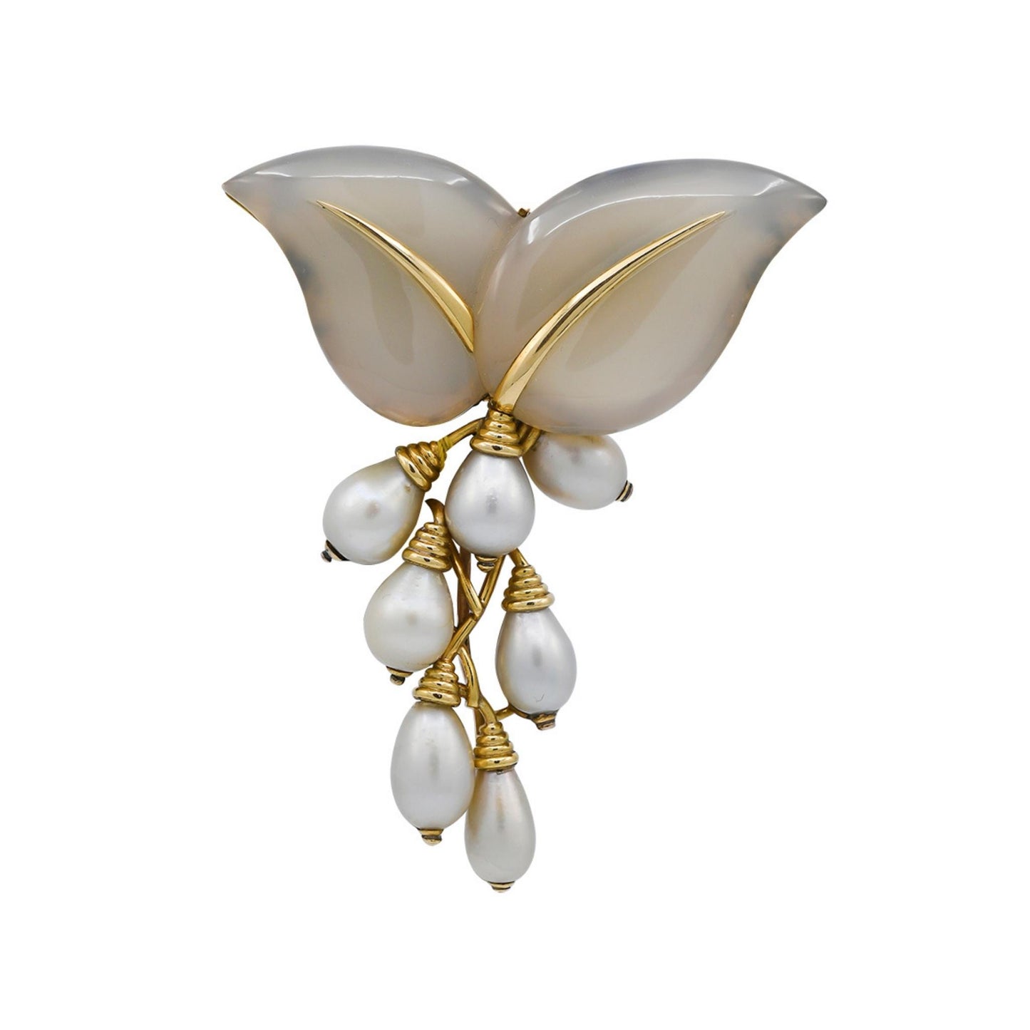 Belperron Jewelry Chalcedony Pearl Brooch