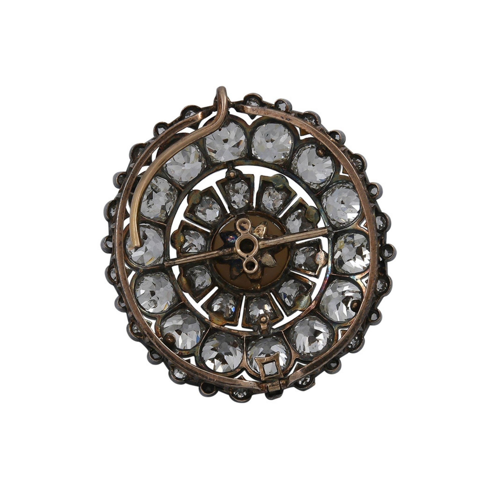 Antique Natural Pearl Diamond Pendant Brooch