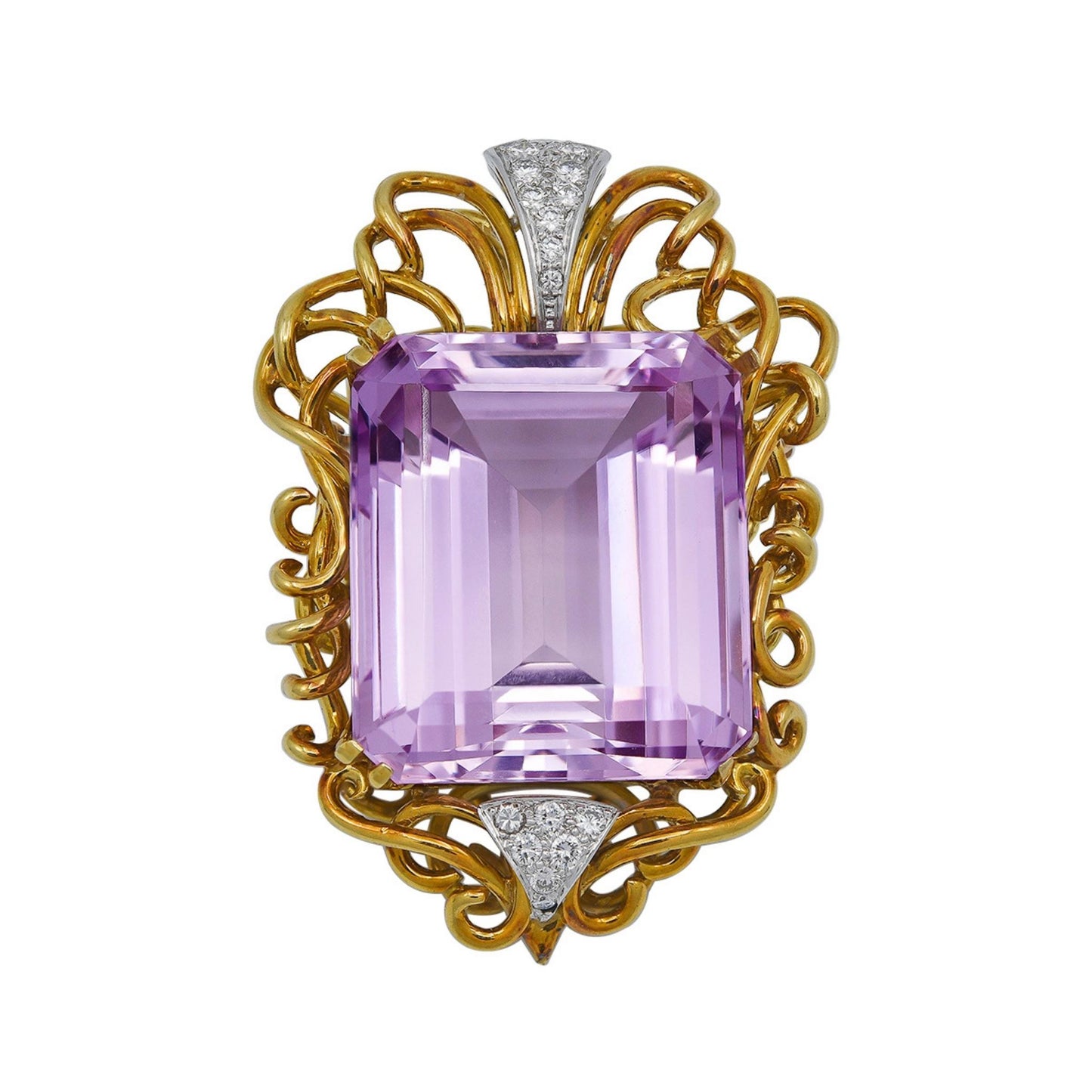 Henry Dunay Kunzite Diamond Brooch