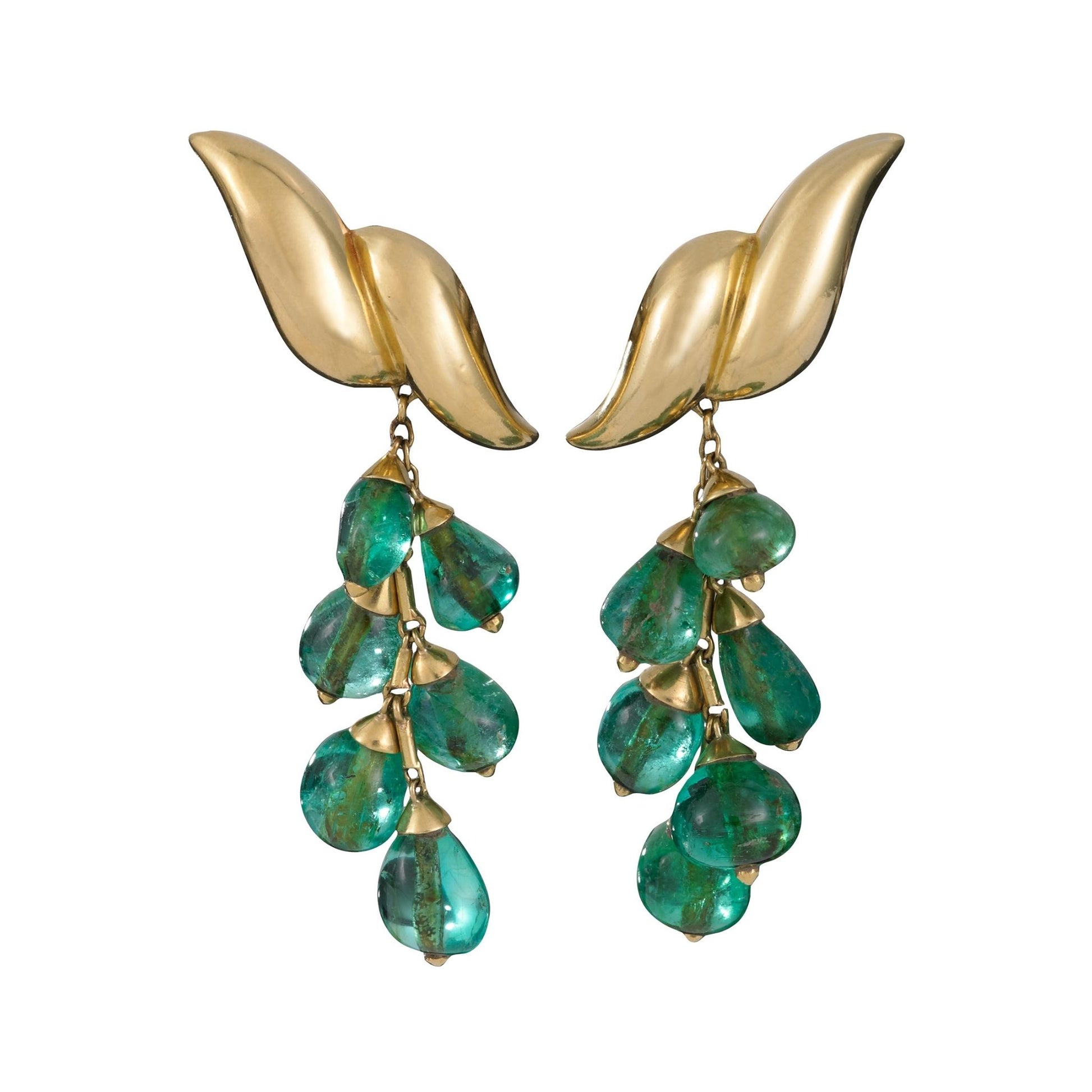 Belperron Jewelry Emerald Wave Pendant Earrings