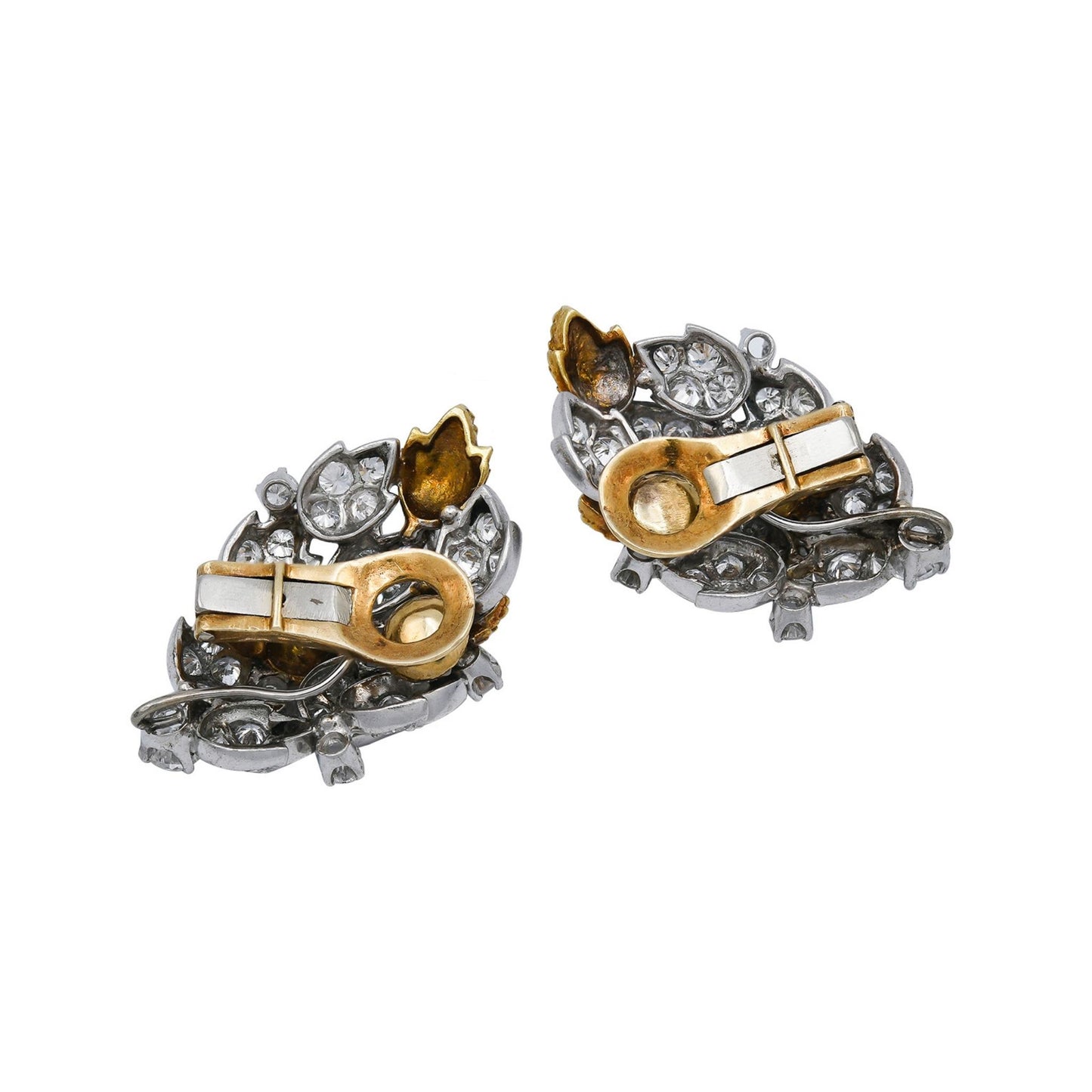 Textured Gold Diamond Spray Earrings