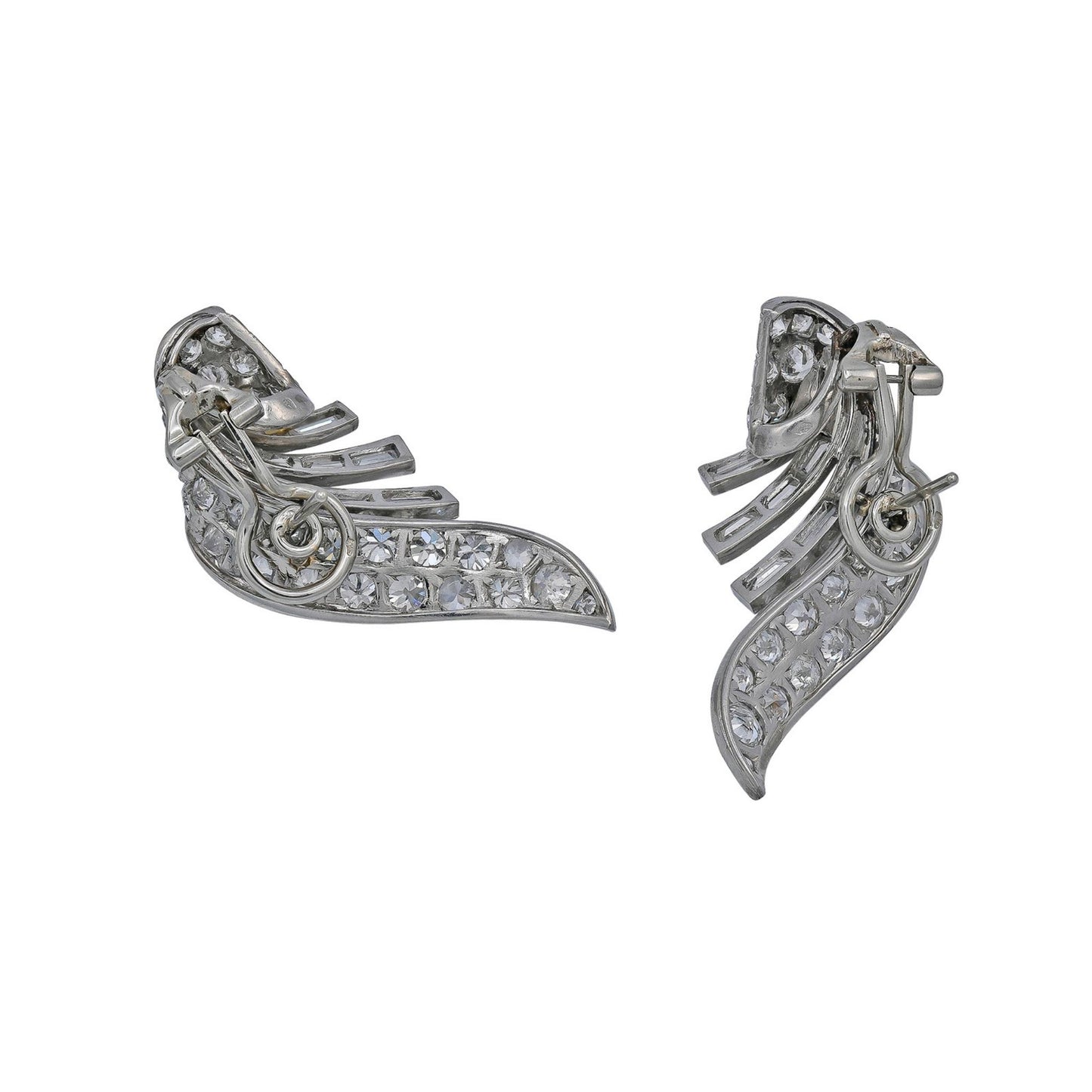 Antique French Diamond Wing Earrings