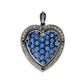 Heart Shaped Sapphire Diamond Pendant Necklace