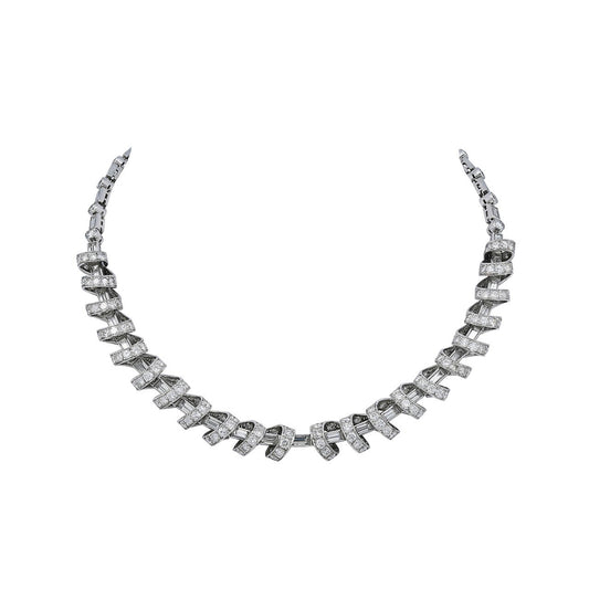 Paul Flato Jewelry Diamond Ribbon Loop Necklace