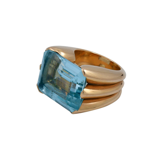 Paul Flato Jewelry Aquamarine Cocktail Ring