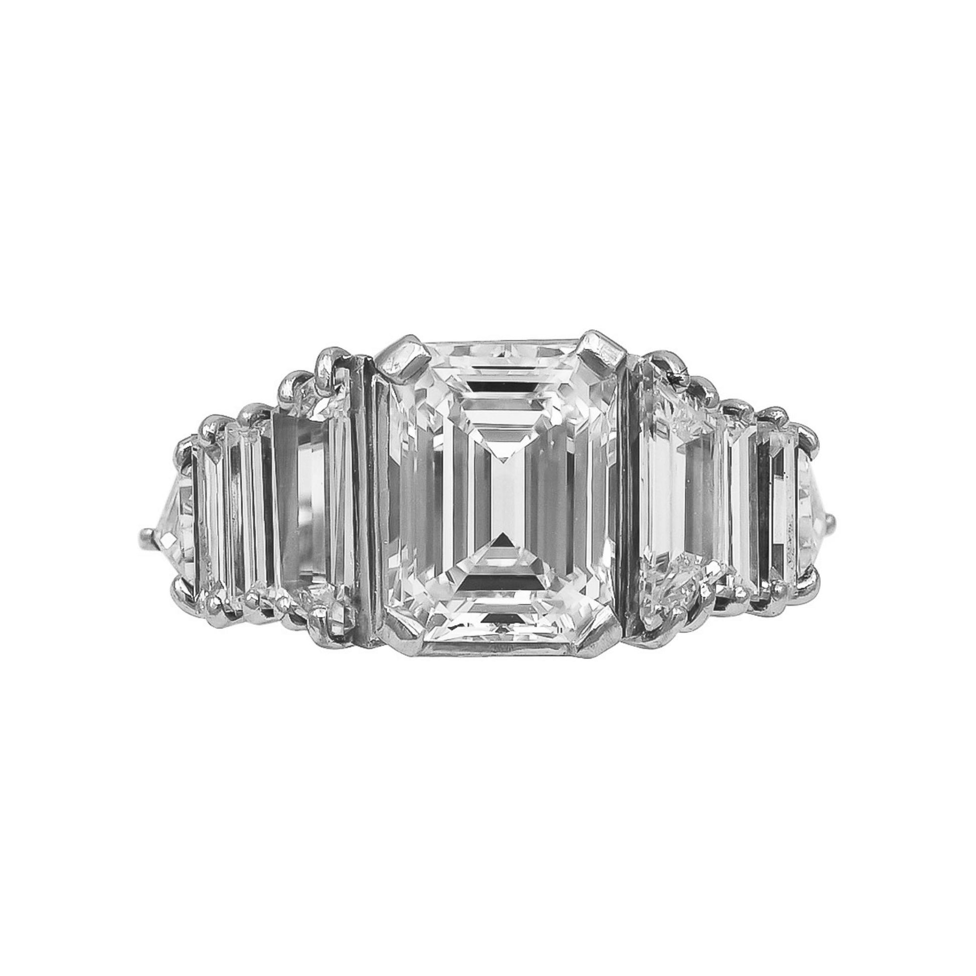 Rectangular Cut Diamond Engagement Ring