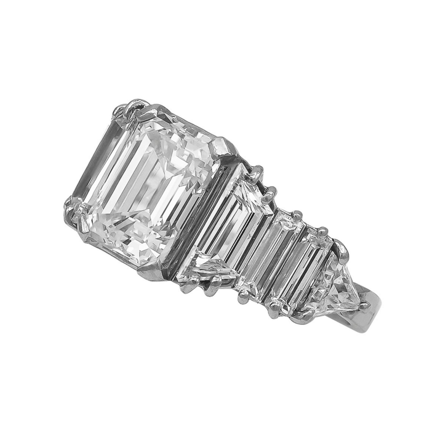 Rectangular Cut Diamond Engagement Ring