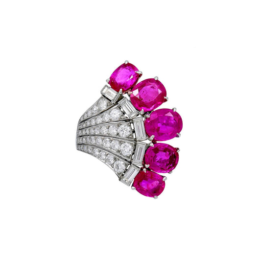 Paul Flato Jewelry Pink Sapphire Fan Ring