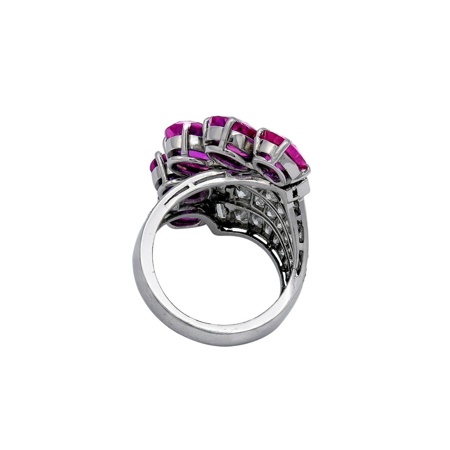Paul Flato Jewelry Pink Sapphire Fan Ring